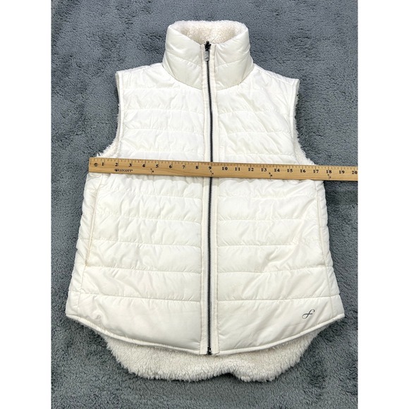 Freely Academy Sports Vest Women's XS Ivory Full Zip Reversible Sherpa Fleece A+ - Picture 4 of 11